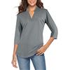 CEASIKERY - Camicetta da Donna con Maniche a 3/4, Scollo a V, Casual