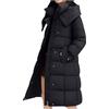 Generico Piumino Donna Invernale con Cappuccio Piumini Elegante Tinta Unita Lungo Curvy Cappotto in Pelliccia Giacca Maniche Lunghe con Tasche in Cotone Cappotti Impermeabile Outdoor Taglie Forti
