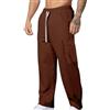 MakingDa Cargo Pantaloni Velluto A Coste Uomo Straight Jogger Coulisse Elastico in Vita Lavoro Tasche Laterali Sportivi Pantalone Tuta Multitasche Regular Fit Casual Pants Rosso XL