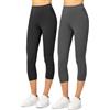 Merry Style Leggings 3/4 Donna MS10-144 (Nero/Grafite, M)