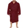 Maxfort Accappatoio Unisex in Microfibra, con Cappuccio e Cintura, Taglie Forti uomo fino a 8XL (IT, Testo, 5XL, Regular, Regular, Bordeaux)