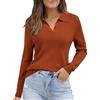 Arach&Cloz Polo da Donna Autunno Inverno in Morbido Misto Lana Maniche Lunghe(Caramel, M)