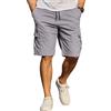 COOFANDY Pantaloncini da Uomo in Cotone Cargo Shorts Pantaloni Casual Corti Vita Elastica Estate con Tasche S-3XL Grigio Chiaro XXL