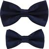 Axy FLIP1 - Set di papillon regolabili per papà e bambino, già legati, per cresima blu Nero/Blu