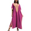 L-Peach Bohemian Kaftan Ampia Camicia da Notte Lunga da Donna Abito da Spiaggia Copricostume Vestaglia Sarong Pareo