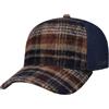 Stetson Cappellino Trucker Wool Check Uomo - cap Berretto Baseball Mesh Snapback, con Visiera, Fodera Inverno Autunno/Inverno - Taglia Unica Blu Scuro