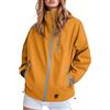 Generico Giacca Antipioggia Donna Trekking Softshell Giacca Leggera Giacche Impermeabili Casual E Ampio Outdoor Giubbotto Viaggio Sportivo Trench Campeggio Softshell (Orange, XXL)