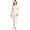 Leedya Pigiama Donna Invernale Modal - Completo Lungo Manica Lunga con Bottoni o Polsini - Modelli Vari a Fiori - Morbido e Confortevole per la Notte (Perla 912 TG S)