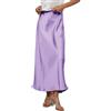 Generisch Gonna lunga in raso da donna elegante vita alta casual cocktail party A-line gonne setose, XS