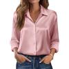 Zeagoo - Camicetta in raso, camicie casual a maniche lunghe in seta, con bottoni, per lavoro e business, top rosa