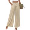 Adigaber Pantaloni Donna Vita Alta Pantaloni a Gamba Larga con Coulisse Regolabile e Tasche Pantaloni Palazzo Eleganti e Morbidi