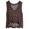 RWGSNB Gilet Donna, Canotta all'Uncinetto Donna Canotta Maglia Traforata e Trasparente vestibilità Ampia Leggera Casual Estiva Copricostume Spiaggia per Tutti I Giorni Feste Marrone M