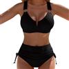 Generico Costume da Bagno Bikini a 2 Pezzi con Ferretto U, Vita Alta, Strutturato, 2026, Estivo, Spiaggia, Mare Donna Due Pezzi Tankini Vestito Anni 50 o
