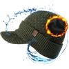 TOP-EX DryKnit™ 50% lana merino uomo donna cappello invernale con visiera - impermeabile antivento Beanie Beanie caldo foderato in pile lavorato a maglia per grandi teste, XL/XXL