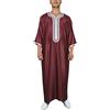 KBOPLEMQ Kaftan Uomo Abaya Islamico Manica Lunga Jalabiya Abito per gli uomini Bianco Musulmano Abbigliamento Arabo Robe per gli uomini Caftano Abbigliamento da preghiera per gli uomini, A rosso., L