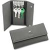 JAGUAR - Portachiavi Uomo in Pelle Vera con 6 Ganci e Pratiche Tasche (Antracite)