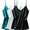 Ekouaer 3 Pezzi Canotta da Donna in Raso Top Estivo Senza Maniche Base Tank Top Casual Scollo a V Tank Shirt Elegante S-XXL