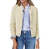 Zeagoo Cardigan da donna a maniche lunghe, girocollo, bottoni, giacca aperta sul davanti, elegante cardigan da donna