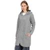 SAOL 100% lana merino Aran Irish Cardigan da donna con tasche, cappuccio e cerniera celtica, grigio., XS