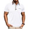 PRIVIMIX Polo da uomo a maniche corte con colletto classico, maglietta da golf, maglietta da rugby con tasca, M-3XL