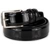 Emila Cintura nera lucida di vernice da uomo elegante in vera pelle cinta cerimonia da ragazzo artigianale x abito per pantaloni 3,5 cm 35 classica matrimonio vestiti smoking belt