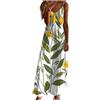VPQILH Vestito Lungo da Donna con Spalline Sottili Abiti Donna Estivi Manica Corta Vestiti Stampa Floreale Vestito Lungo Elegante Scollo a V Vestitini Leggera Traspirante Abiti per Mare Spiaggia Vacanza