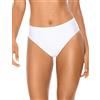 Ocean Blues Slip bikini da donna a vita alta, con elastico per il controllo della pancia, con fodera confortevole, bianco, M