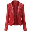 WOXIHUAN Giacca Donna in Ecopelle Cappotto Corto da Moto Stampa Primavera Autunno Giubbini Donna Chiodo Pelle Donna Taglie Forti Giacchetto Di Pelle Donna Nero