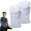 LIXQQS Gilet per Correzione Postura da Uomo, Shapewear Ionico, Canotta Confortevole in Seta Ghiacciata, Supporto per Schiena e Spalle, Maglia Traspirante(B-2PCS White,XL)