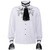 Duohropke Camicia da uomo a maniche lunghe da pirata, stile gotico, steampunk, con volant, camicetta vittoriana, cosplay, costume rinascimentale