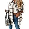 HVEPUO Camicia Donna Flanella Giacca A Quadri Camicie Lunghe Cappotto Scozzese Scacchi Shacket