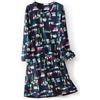 CHUNG Camicia da notte da donna sopra il ginocchio manica lunga girocollo cotone pigiameria carino modello loungwear primavera estate