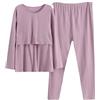aromm Abiti Premaman Donna Maglie e Pantaloni Casual Lunghi Set di Abbigliamento per L'Allattamento, Viola, XXL