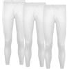 BestSale247 Long Johns, biancheria intima termica da uomo, in cotone, confezione da 3 pezzi, Confezione da 3/bianco, L