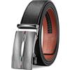 TANGCHAO Cintura Uomo, Cricchetto Fibbia Automatica, larghezza 35mm | Cinta Uomo Senza Buchi Scorrevole, Trim Regolabile, Per Outfit Business E Jeans, Colore Nera E Marrone, Lunghezza 115-145cm