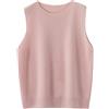 Vsadsau Knitwears Gilet Maglione Donna 100% Lana Merino Maglieria Pullover Senza Maniche Girocollo, rosa, M