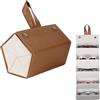 CHSEROK 5 Scomparti Cachi Custodia Occhiali, Portaocchiali Astuccio Rigido, Occhiali da Sole Organizer | Realizzato in Pelle, per Riporre Più Paia di Occhiali o Altri Piccoli Gioielli