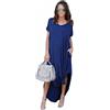 PEIBANG Abito maxi con tasca larga extra lungo Plus Size largo, blu-4XL