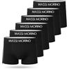 Massi Morino I Boxer Uomo in Cotone I Intimo Nero con Elastico Largo I Senza Etichetta I Traspiranti I Confezione 6 I Taglia XL