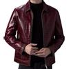 JAKRON Giacca da uomo in pelle marrone con stampa coccodrillo elegante per motociclisti e appassionati di moda, Marrone - Ecopelle, M
