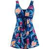 Wantdo Costume da Bagno Intero da Donna Plus Size con Stampa Floreale Costume da Bagno Sottile Gonna Copricostume per Mare e Spiaggia Stampa Begonia 56-58