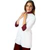 tessile astorino RICAMO 0 - Giacca Cuoca Donna - Bianca e Bordeaux - Casacca Chef per Ristorante e Cucina - Made in Italy (S)