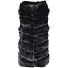 QUEEN HELENA Pellicciotto Smanicato con Pelo Morbido Caldo con Cappuccio Invernale Donna PLC-02 (IT, Testo, Taglia unica, Regular, Regular, Nero)