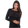 Carol Maglia Maniche Lunghe Donna con Inserti in Pizzo