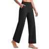G4Free 25.5''/27.5''/29.5'' Wide Leg Yoga Pants for Women UK Ankle Length Trousers with Pockets High Waisted Business Casual Travel Pants