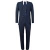 Tru Clothing Abito da Uomo Blu Navy 3 Pezzi Gatsby 1920s Blinders Gangster Gessato su Misura 54