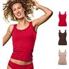 FOCENZA Canotta Donna in Microfibra con Pizzo | 3 Pezzi | Vari Colori | Abbigliamento Intimo Donna | Senza Cuciture | Made in Italy