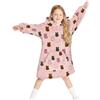 Gifts Treat Coperta con Cappuccio Oversize per Bambini Ragazze Ragazzi Felpa Invernale in Pile Sherpa con Cappuccio Pullover con Tasca per Bambini soffice Gigante Caldo, Coniglio Rosa,5-7 Anni