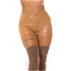 Koucla Pantaloncini da donna a vita alta, in pelle sintetica