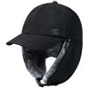 GADIEMKENSD Cappello da Baseball in Lana Invernale con paraorecchie Cappello da Trapper Riflettente per Uomini Donne Cappello da Caccia Antivento Visiera Invernale per Lavoro all'aperto Sci Neve Nero